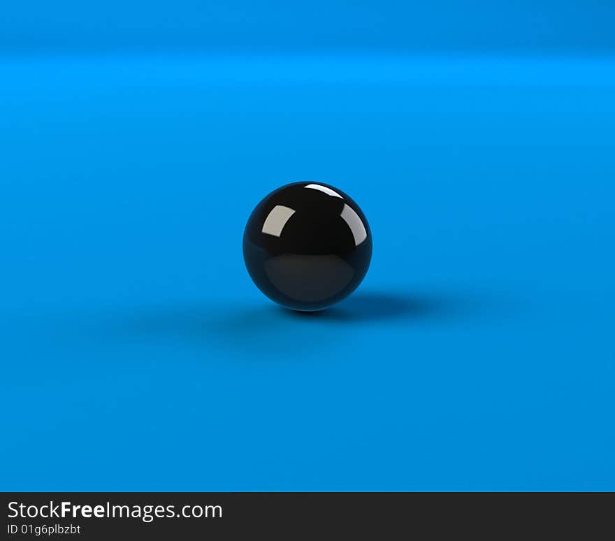 Black balls on a blue scene