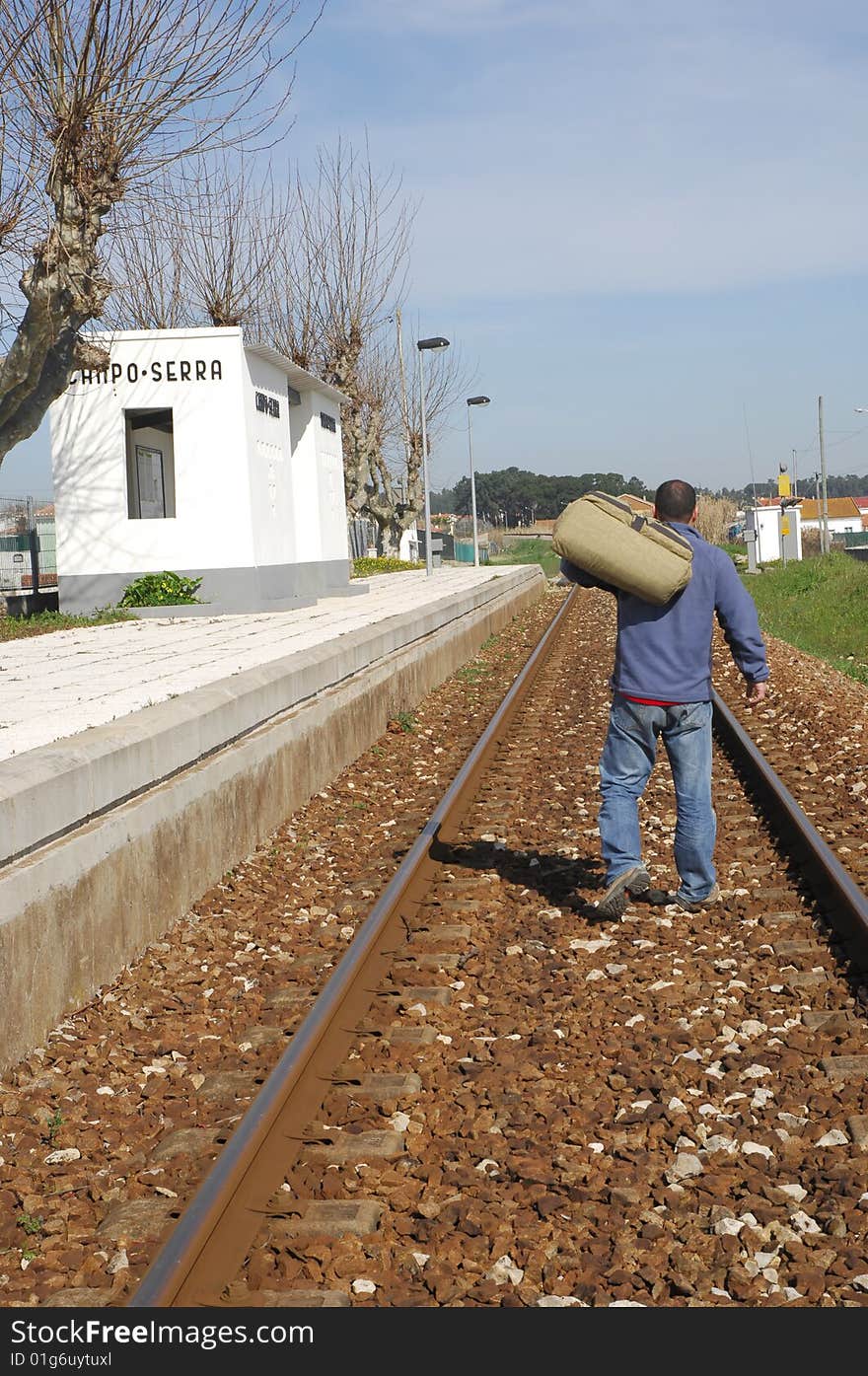 Men waiting for the train