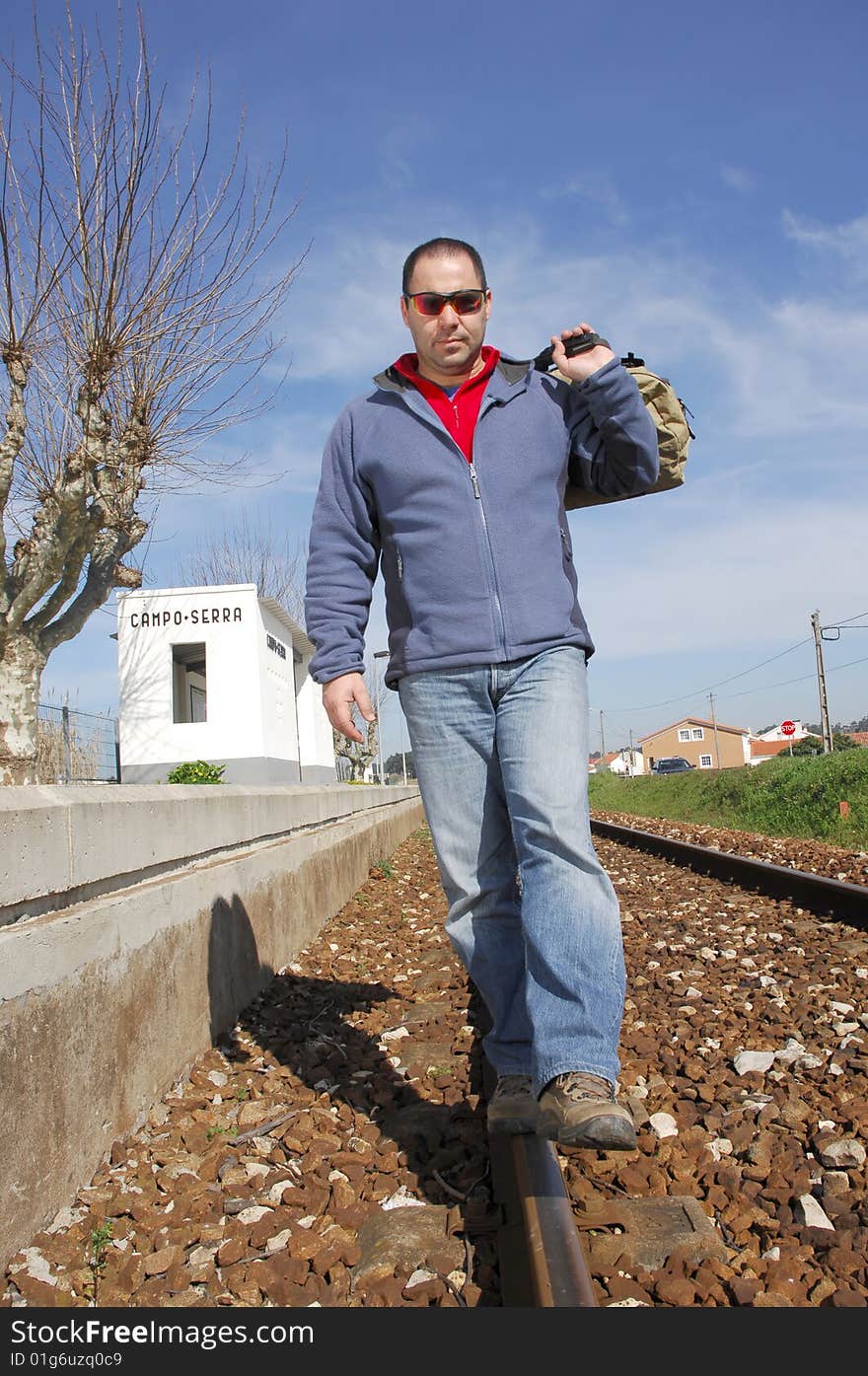 Men waiting for the train