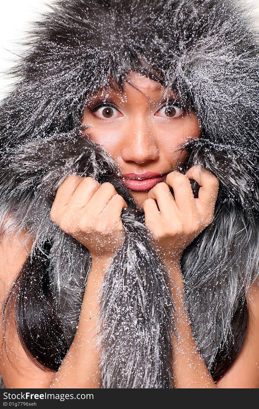 Snow-covered fur of a sable fur coat covering a head of the beautiful girl. Please see some of my other beauty images:. Snow-covered fur of a sable fur coat covering a head of the beautiful girl. Please see some of my other beauty images: