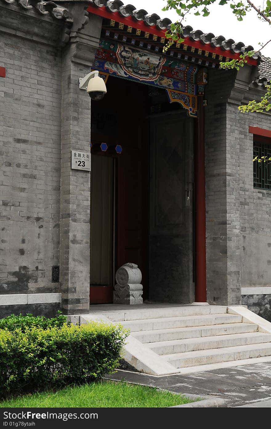 Standards of a Beijing courtyard of the main entrance, who will know it happened in the ancient past. Standards of a Beijing courtyard of the main entrance, who will know it happened in the ancient past