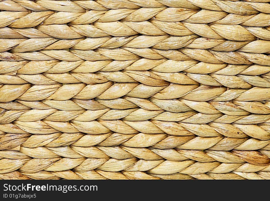 Close up shot of rattan plait texture