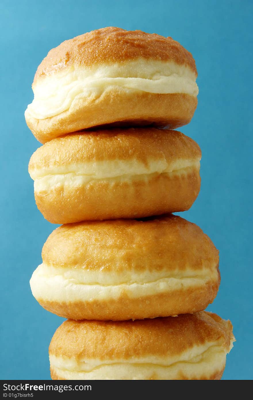 Doughnut of bread on a dark blue background