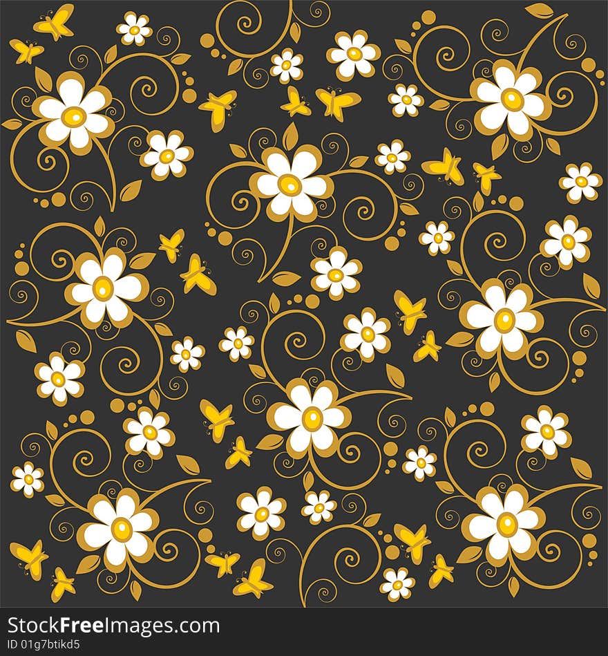 Dark Floral Background