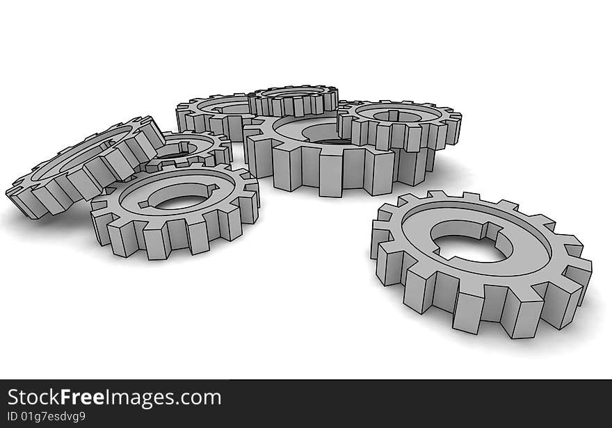 Cogwheels - business network - isolated illustration. Cogwheels - business network - isolated illustration