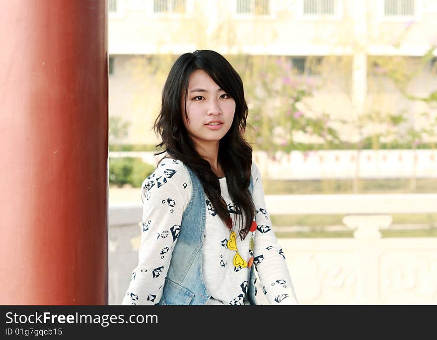 A beautiful young girl outdoors. A beautiful young girl outdoors