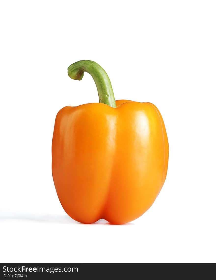 Orange pepper isolated on white background