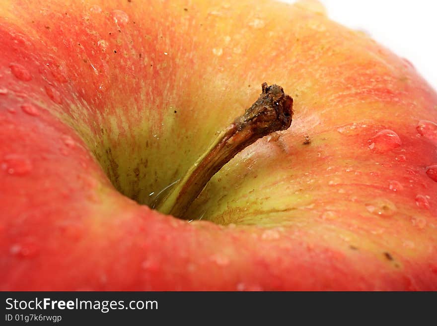 Red apple with drops of water. Red apple with drops of water.