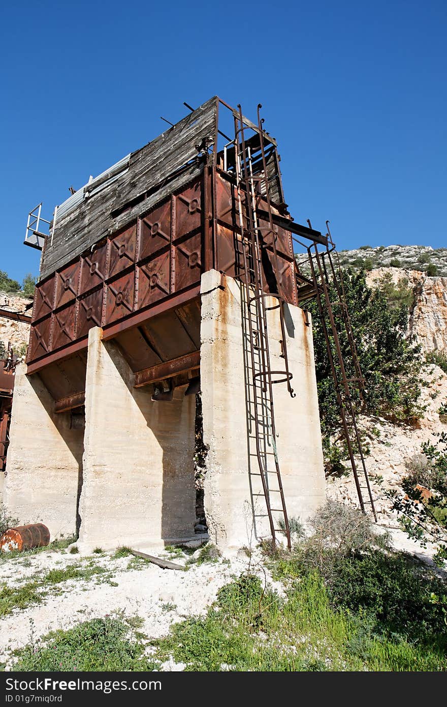 Old abandoned stone quarry on Carmel mount in Haifa, Israel