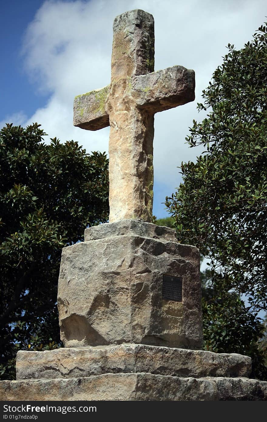 Stone carving depicting the Cross of Christ. Stone carving depicting the Cross of Christ