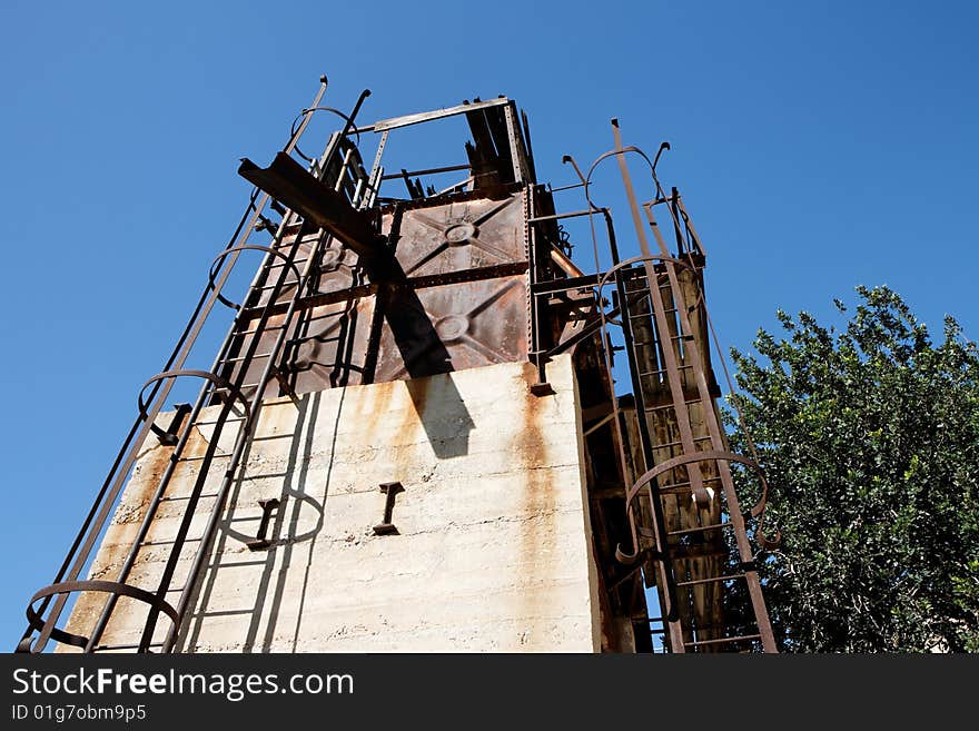 Abandoned stone quarry machinery