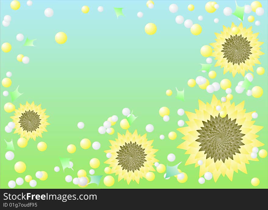 Abstract vector of colorful sunflowers field. Abstract vector of colorful sunflowers field