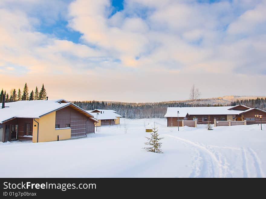 Cottages in winter