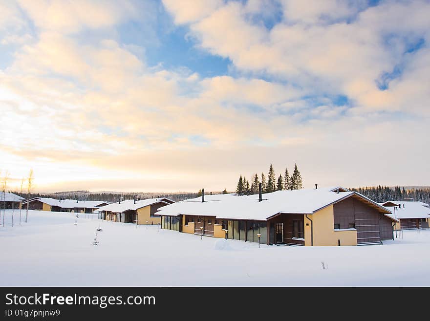 Cottages in winter