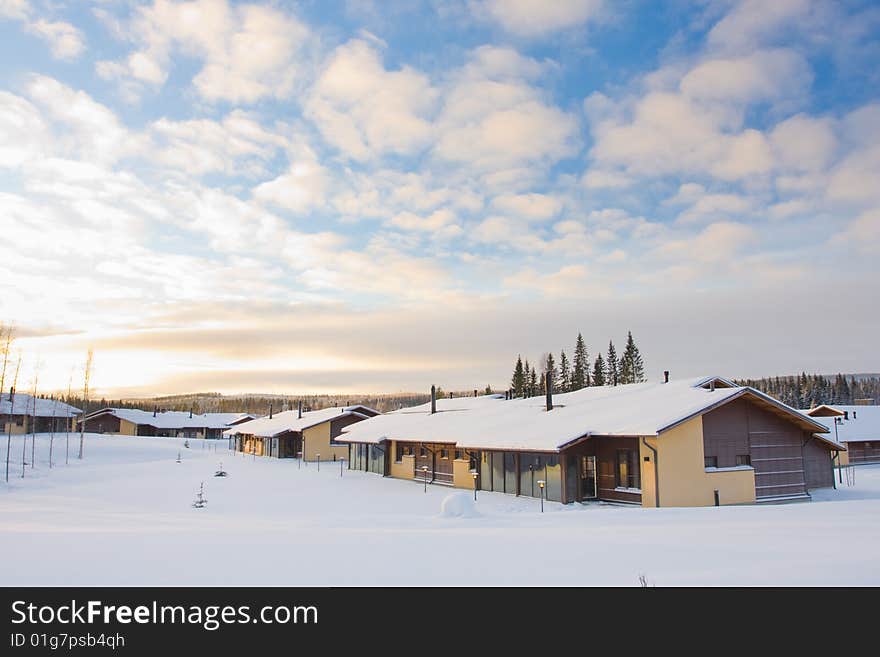 Cottages in winter