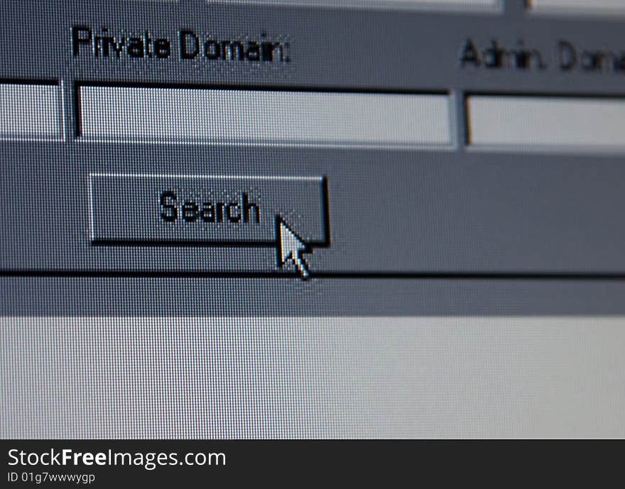 Search engine on screen with pixels