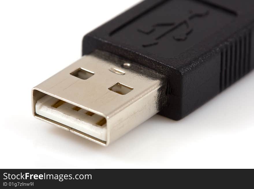 Usb plug isolated on white background