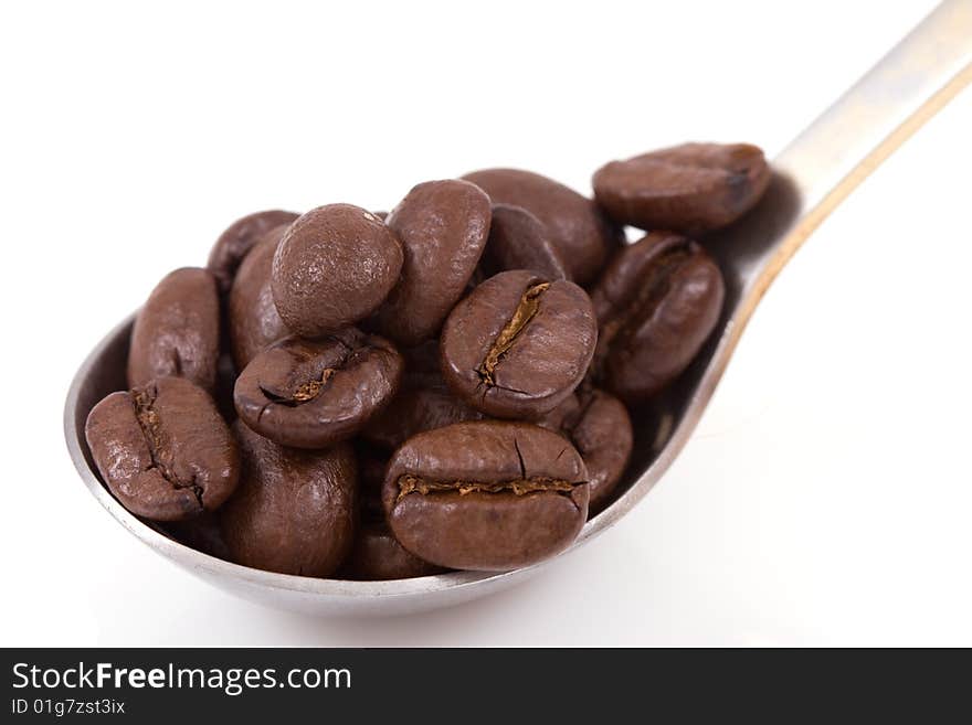 Coffee beans with spoon