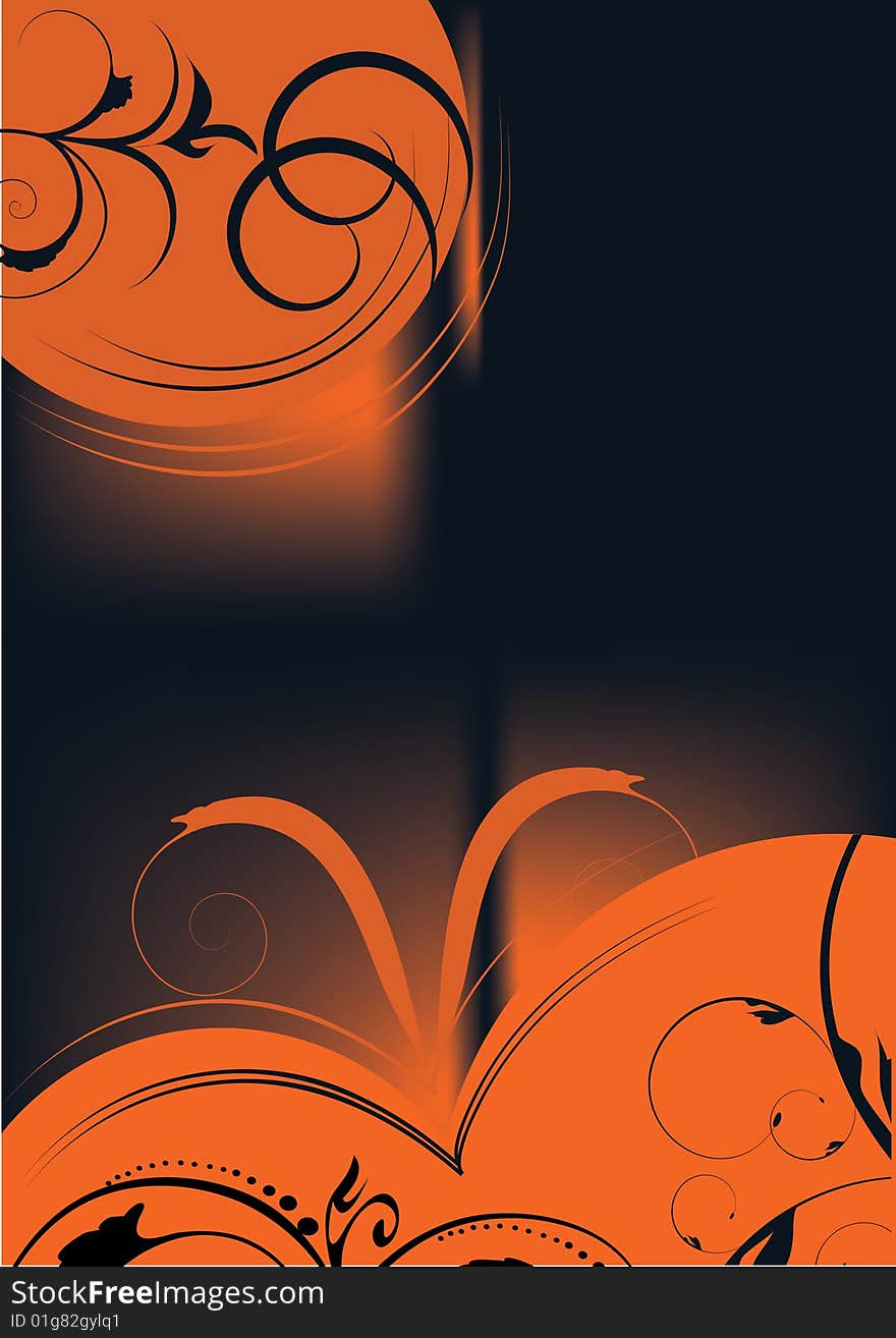 Orange and blue decorative background