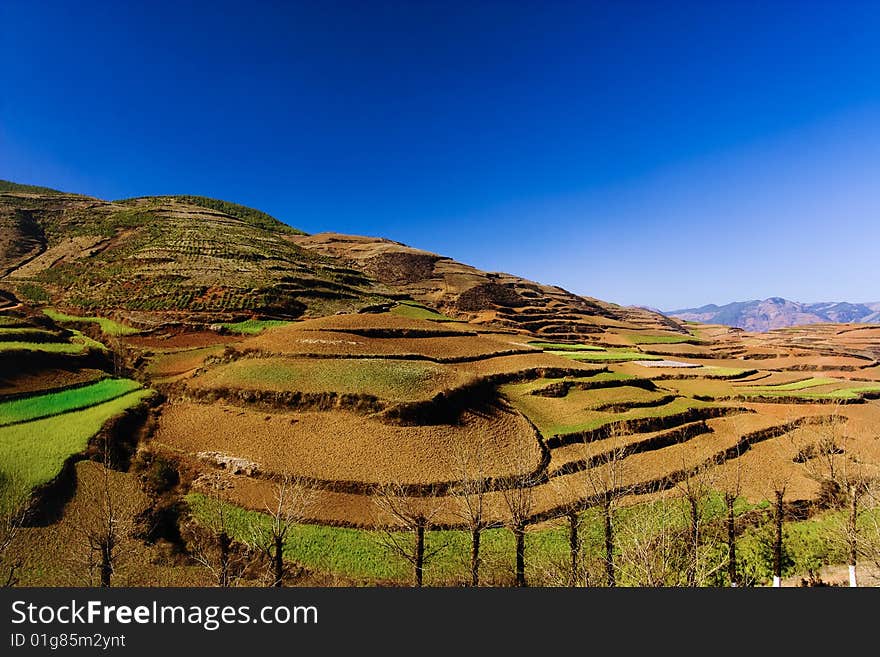 The land in red very of beauty, Dong Chuan in Yunnan county. The land in red very of beauty, Dong Chuan in Yunnan county