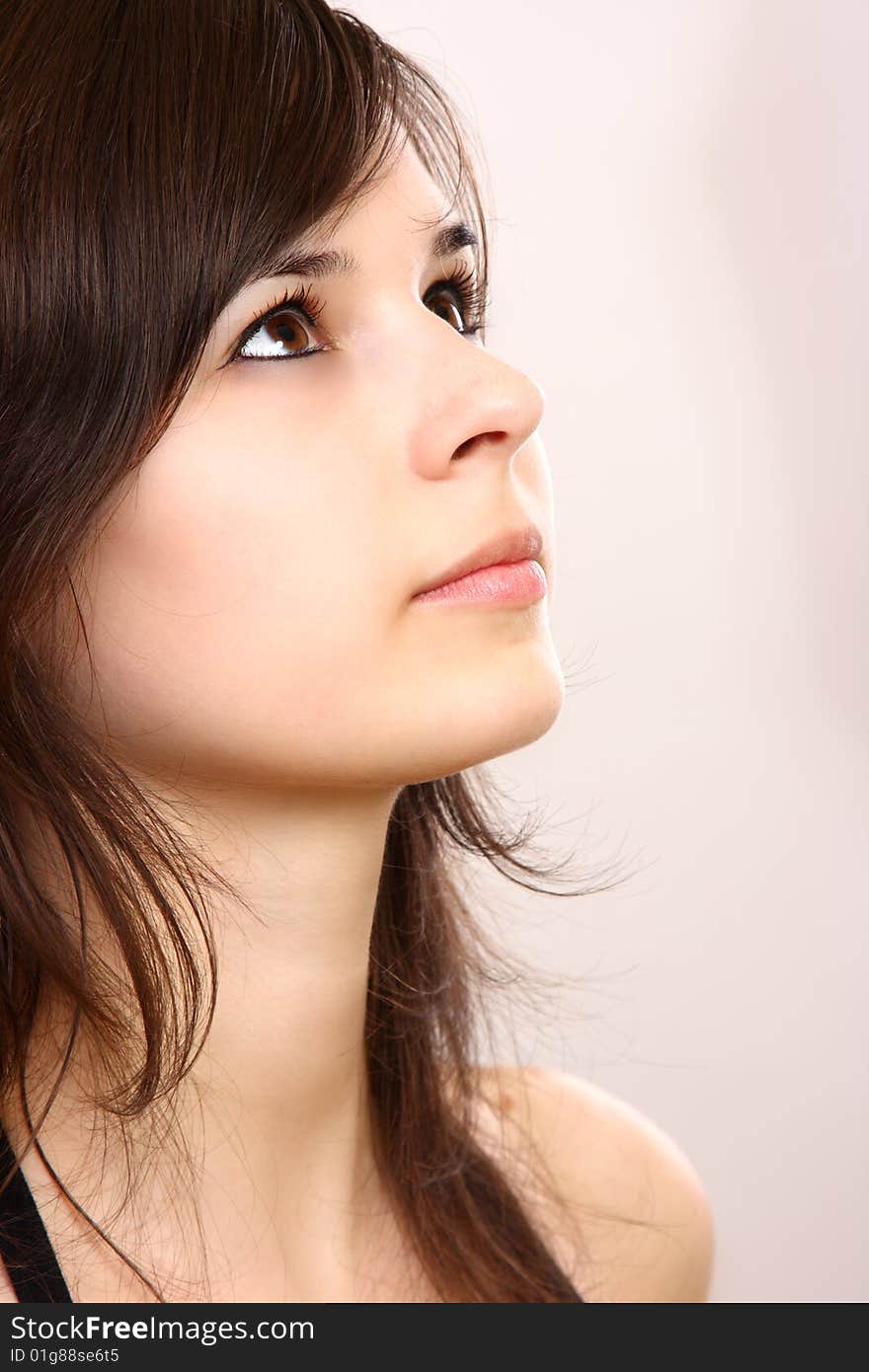 Young girl fashion portrait in studio. Young girl fashion portrait in studio