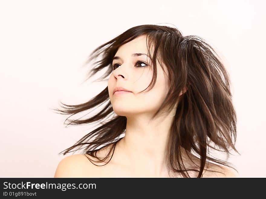 Young girl fashion portrait in studio. Young girl fashion portrait in studio