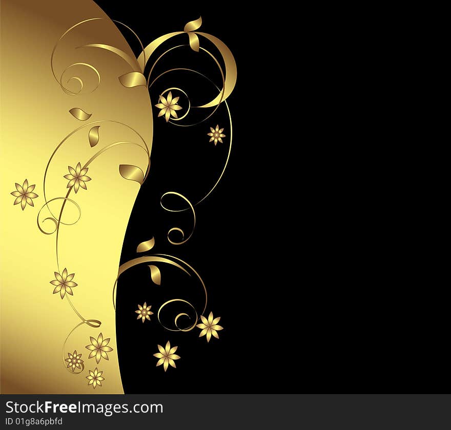 Beauty background with gold flowers. Beauty background with gold flowers