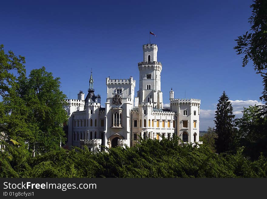 Romantic castle Hluboka in Czech Republic