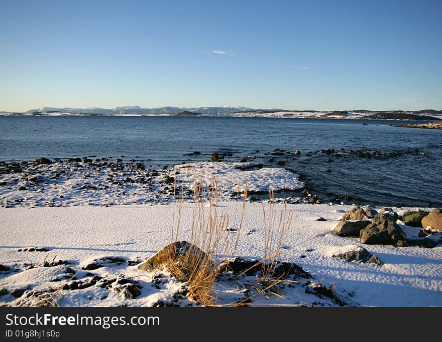 Fjord in winter