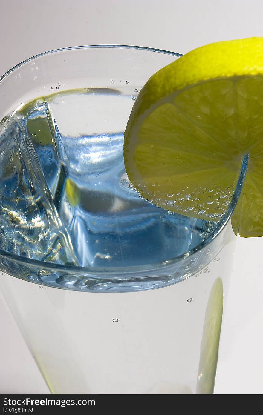 Glass of water with lemon