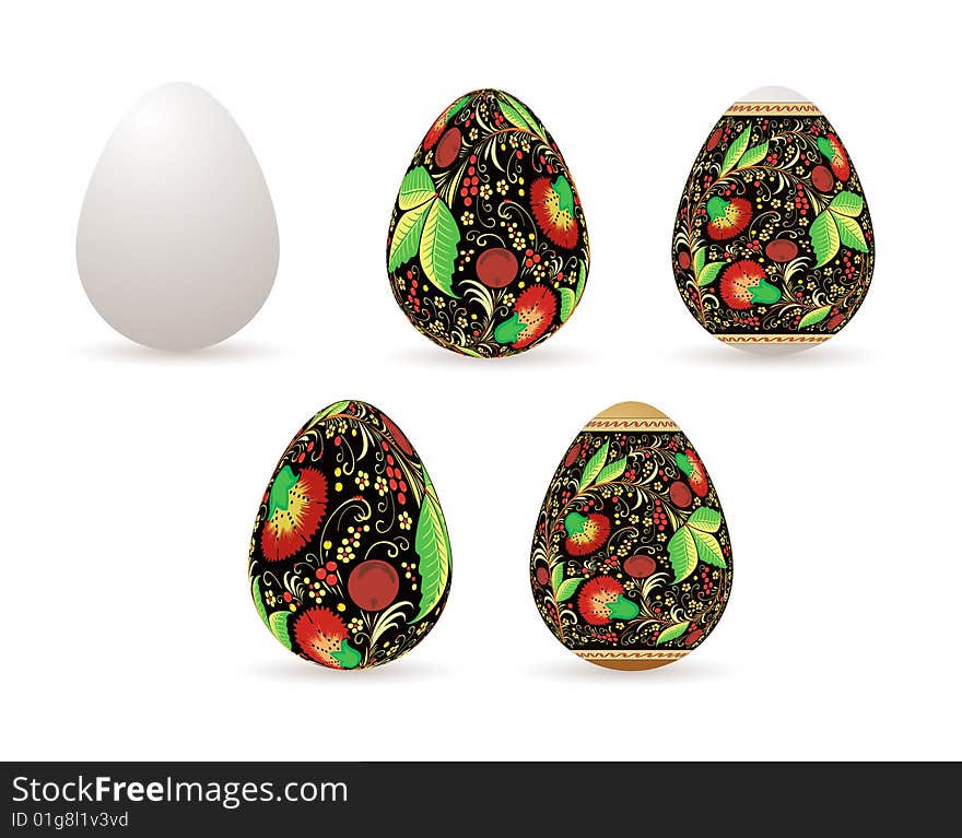 Easter eggs with national russian pattern. Easter eggs with national russian pattern