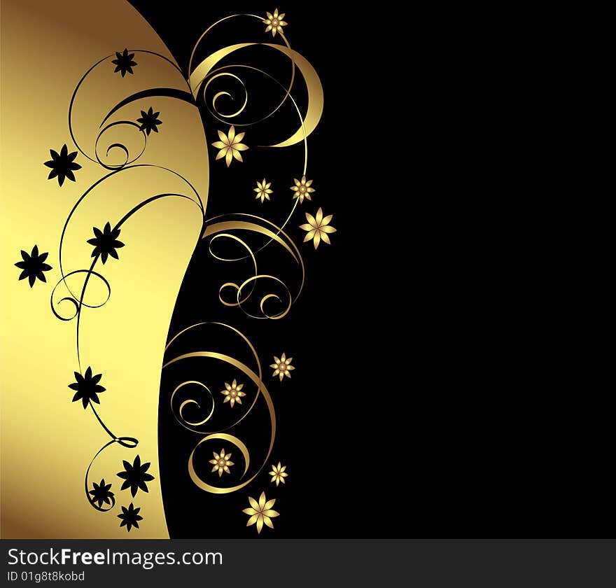 Beauty background with gold flowers. Beauty background with gold flowers