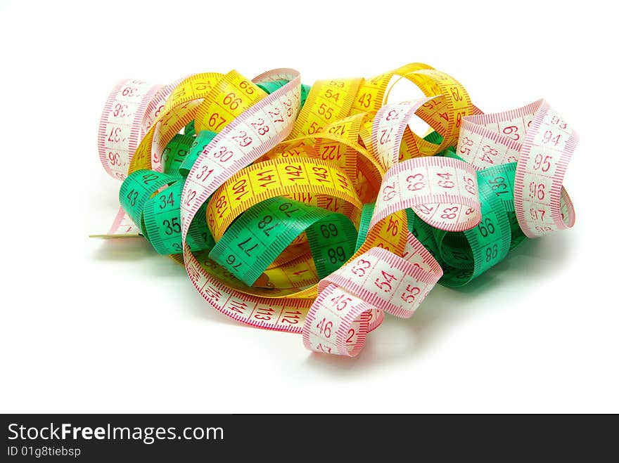 Measuring tape isolated on a white background