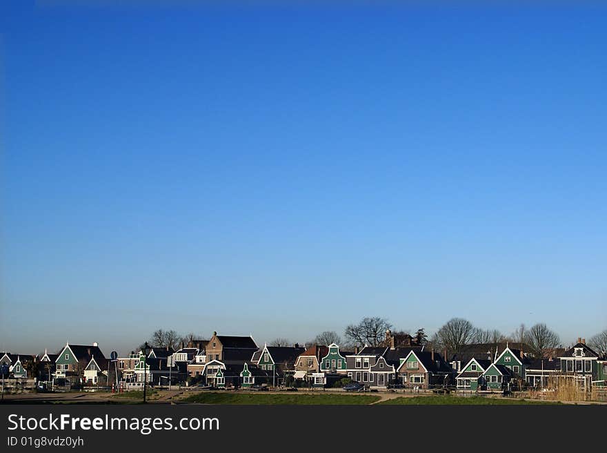 View With Typical  Dutch Zaanse Houses