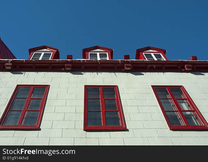 A view of an historic restaured building. A view of an historic restaured building