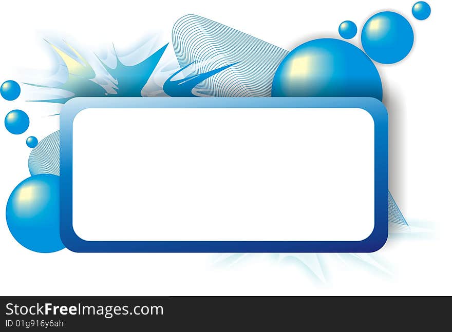 An illustrated background with an abstract design of a blue frame, isolated on a white background. An illustrated background with an abstract design of a blue frame, isolated on a white background.