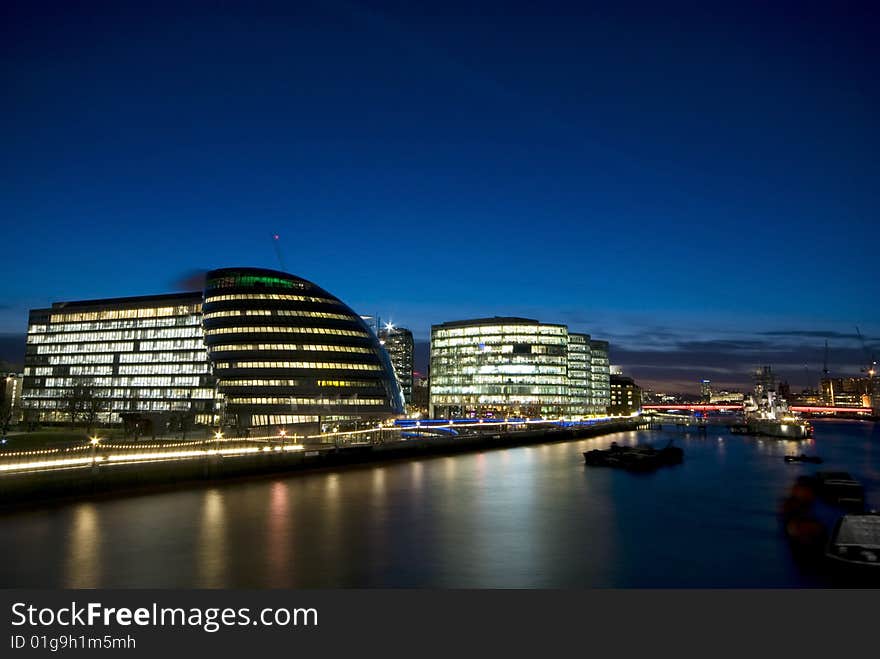 City of London at night.