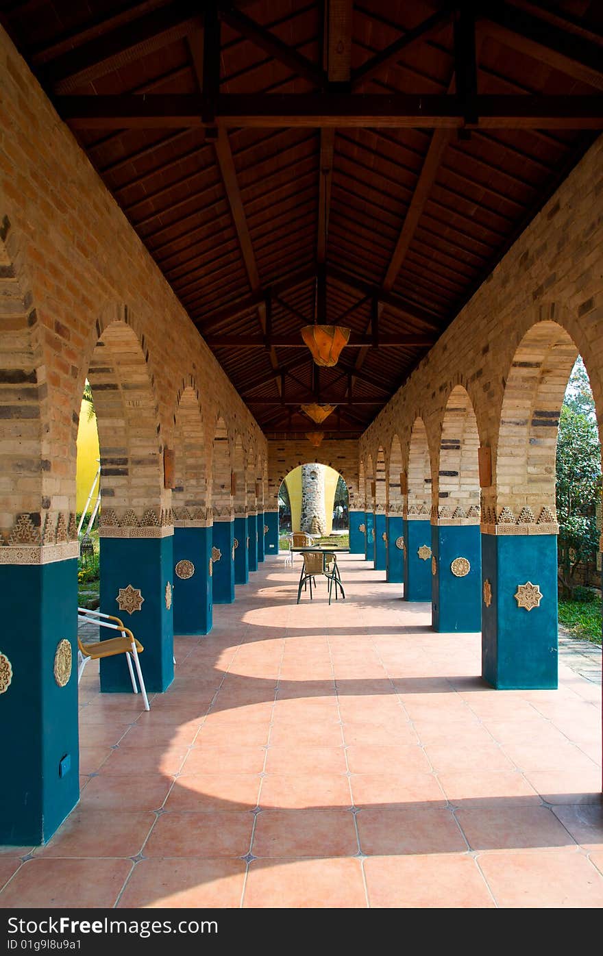 Spanish style corridor and Arch