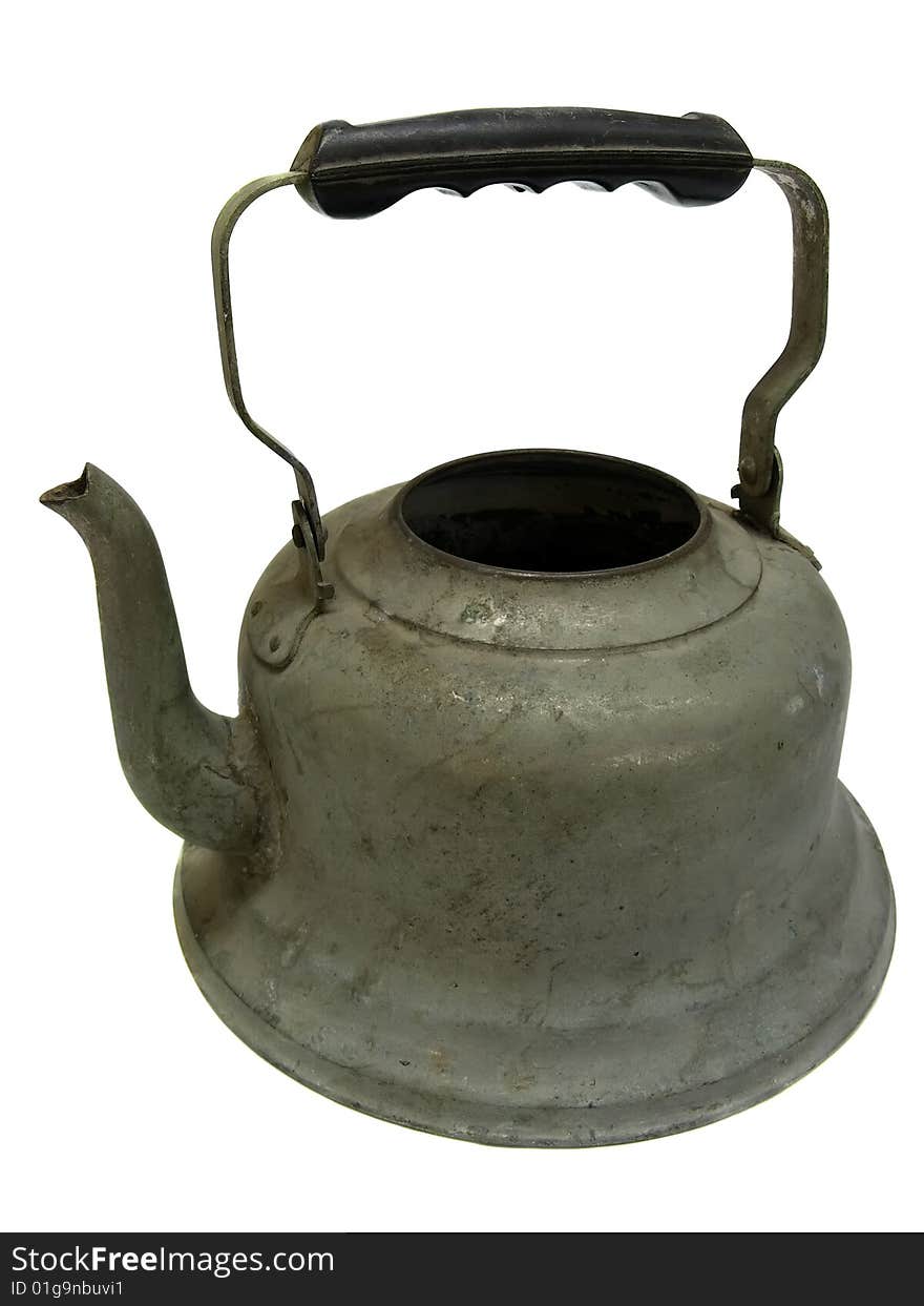 Old iron kettle