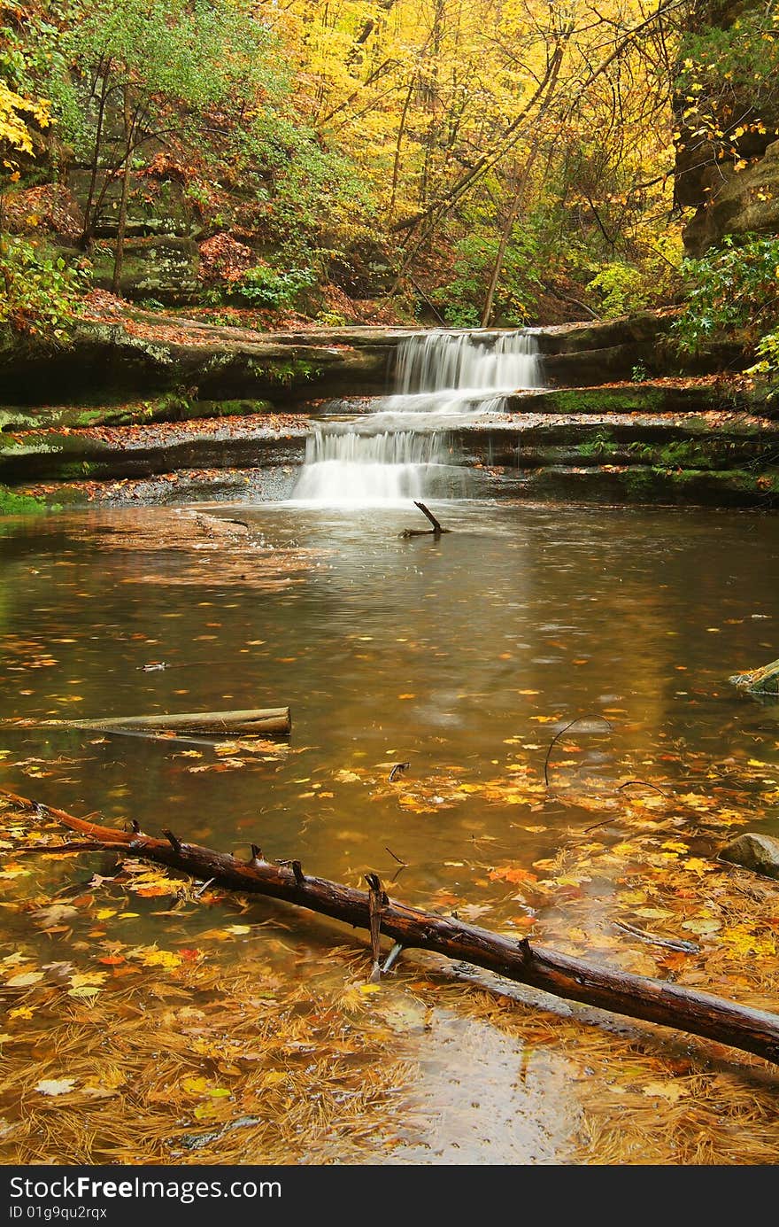 Stream in canyon,autumn