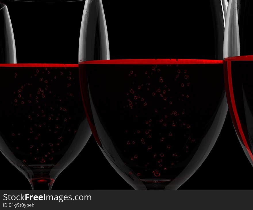 Wine in glass isolated on white background