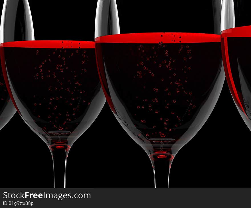 Wine in glass isolated on white background