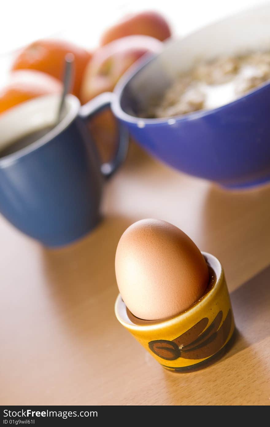 Hard boiled egg and breakfast