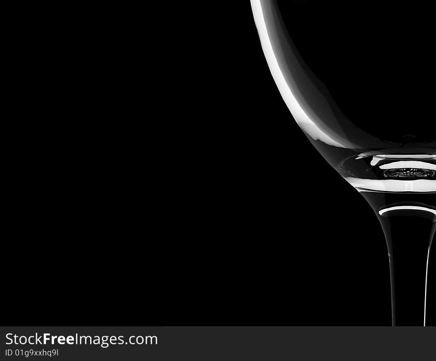 Champagne glass isolated on black background