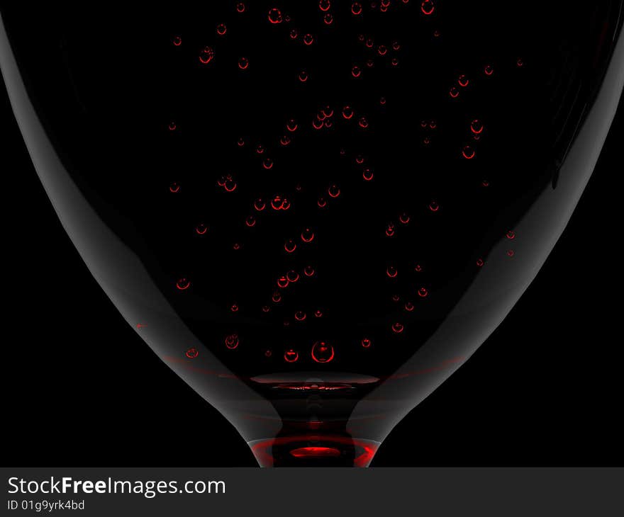 Wine in glass isolated on black background