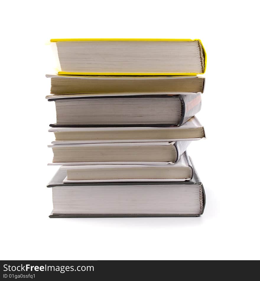 Stack of books isolated on white background