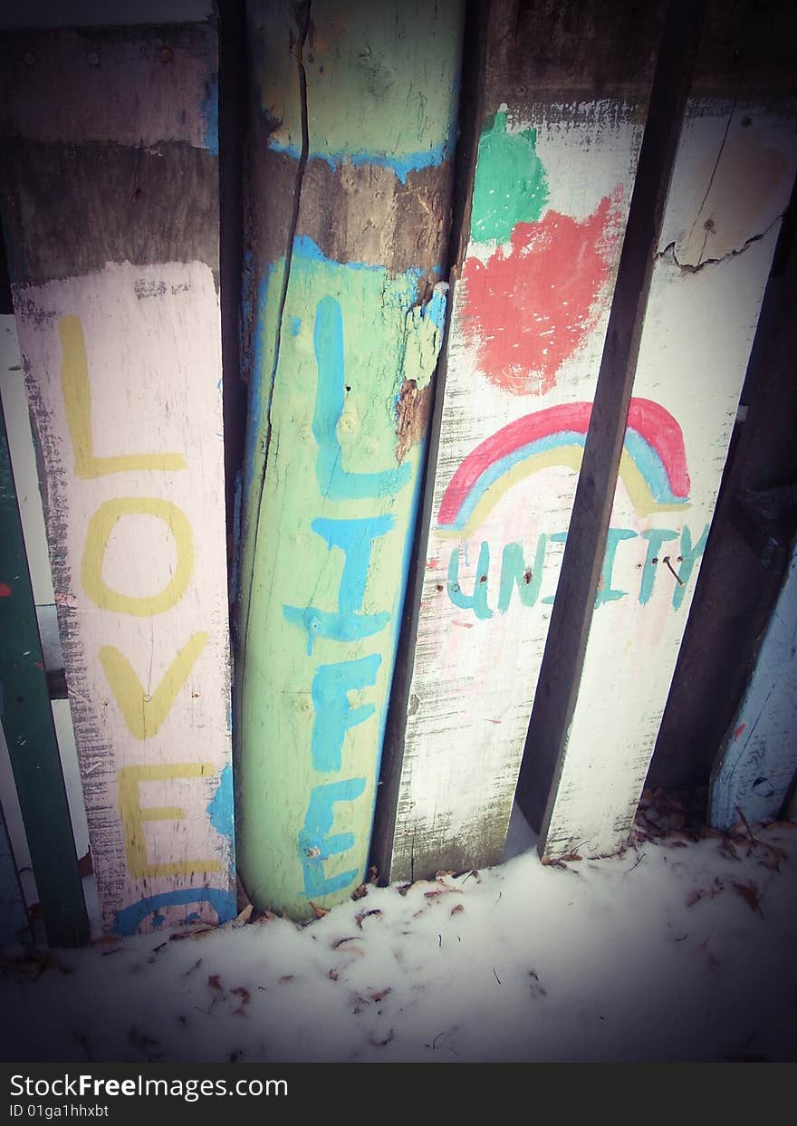 Part of a fence on Heidelberg Street in Detroit, Michigan. Part of a fence on Heidelberg Street in Detroit, Michigan.