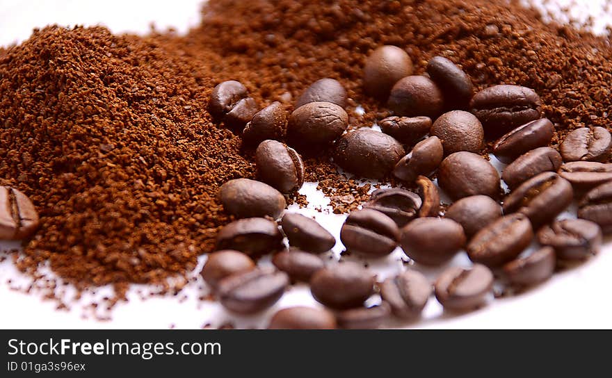 Coffee  Is Ground And In Grains