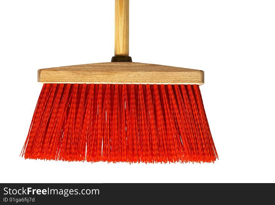 Beautiful red mop on a white background