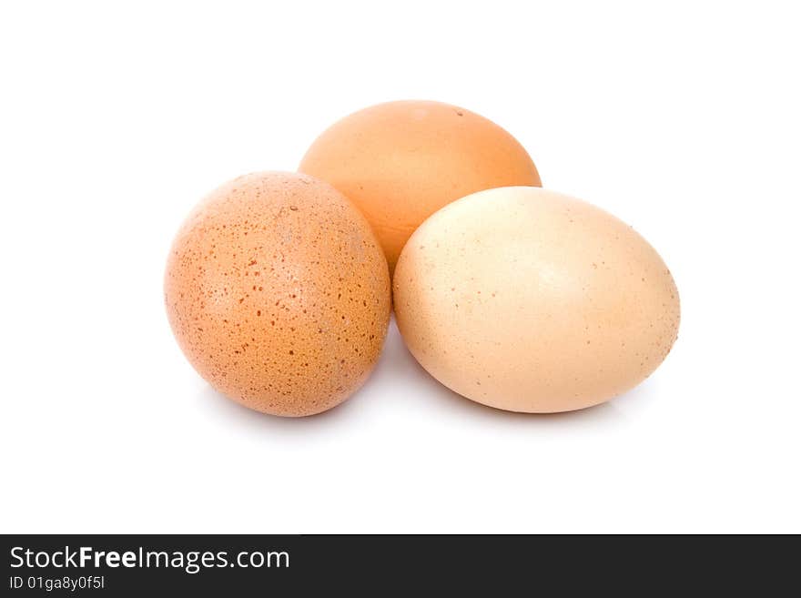 Eggs isolated over a white background